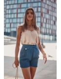 Pantaloni scurți casual dama indigo MP47370 - Magazin online - Boutique